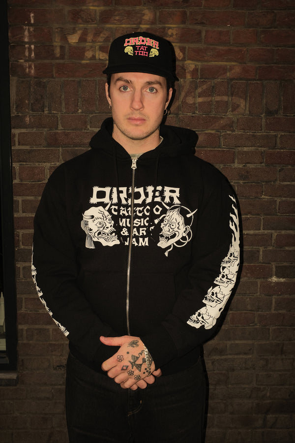 Black Order Tattoo, Music &amp; Art Unstructured Zip Sweater